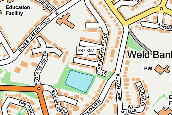 PR7 3NZ map - OS OpenMap – Local (Ordnance Survey) PR7 3NZ map - OS OpenMap – Local (Ordnance Survey)