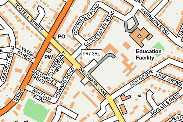 PR7 3RU map - OS OpenMap – Local (Ordnance Survey) PR7 3RU map - OS OpenMap – Local (Ordnance Survey)