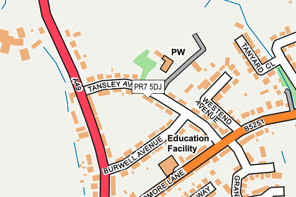 PR7 5DJ map - OS OpenMap – Local (Ordnance Survey) PR7 5DJ map - OS OpenMap – Local (Ordnance Survey)