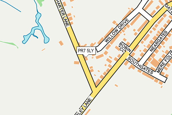 PR7 5LY map - OS OpenMap – Local (Ordnance Survey) PR7 5LY map - OS OpenMap – Local (Ordnance Survey)