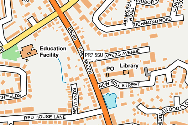 PR7 5SU map - OS OpenMap – Local (Ordnance Survey) PR7 5SU map - OS OpenMap – Local (Ordnance Survey)
