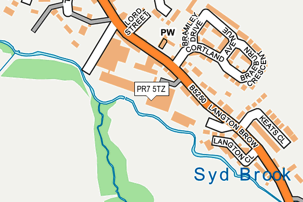 PR7 5TZ map - OS OpenMap – Local (Ordnance Survey) PR7 5TZ map - OS OpenMap – Local (Ordnance Survey)