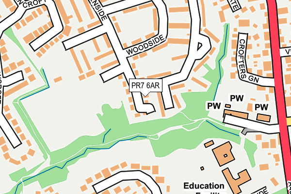 PR7 6AR map - OS OpenMap – Local (Ordnance Survey) PR7 6AR map - OS OpenMap – Local (Ordnance Survey)