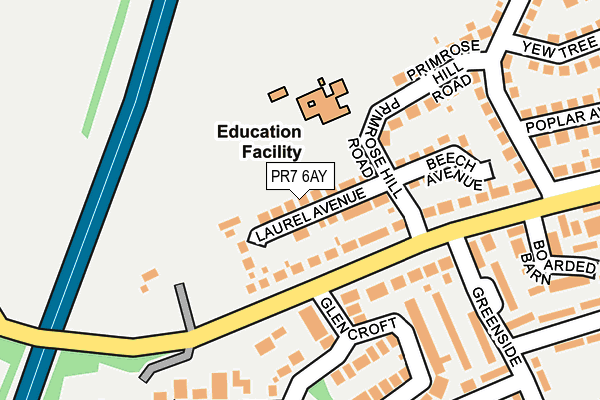 PR7 6AY map - OS OpenMap – Local (Ordnance Survey) PR7 6AY map - OS OpenMap – Local (Ordnance Survey)