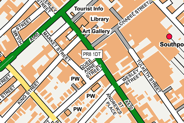 PR8 1DT map - OS OpenMap – Local (Ordnance Survey) PR8 1DT map - OS OpenMap – Local (Ordnance Survey)