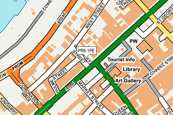 PR8 1PE map - OS OpenMap – Local (Ordnance Survey) PR8 1PE map - OS OpenMap – Local (Ordnance Survey)