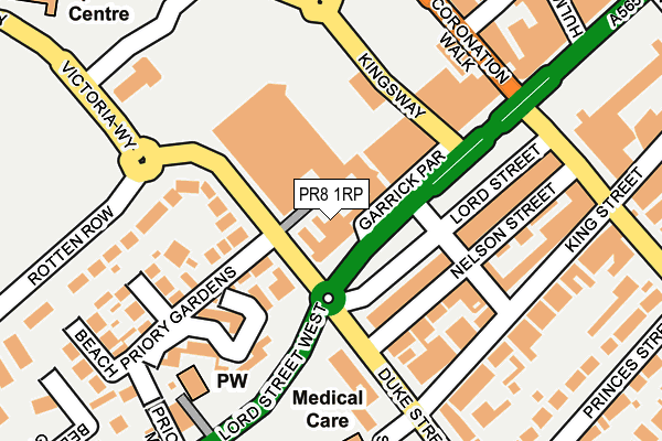 PR8 1RP map - OS OpenMap – Local (Ordnance Survey) PR8 1RP map - OS OpenMap – Local (Ordnance Survey)