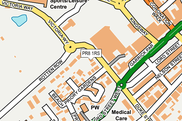 PR8 1RS map - OS OpenMap – Local (Ordnance Survey) PR8 1RS map - OS OpenMap – Local (Ordnance Survey)