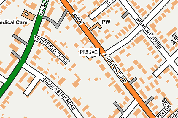PR8 2AQ map - OS OpenMap – Local (Ordnance Survey) PR8 2AQ map - OS OpenMap – Local (Ordnance Survey)