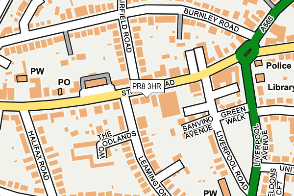 PR8 3HR map - OS OpenMap – Local (Ordnance Survey) PR8 3HR map - OS OpenMap – Local (Ordnance Survey)