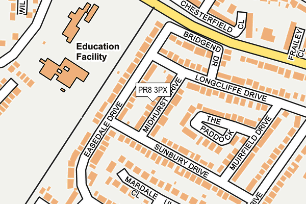 PR8 3PX map - OS OpenMap – Local (Ordnance Survey) PR8 3PX map - OS OpenMap – Local (Ordnance Survey)