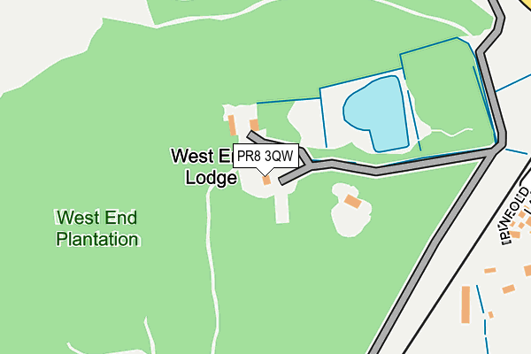 PR8 3QW map - OS OpenMap – Local (Ordnance Survey) PR8 3QW map - OS OpenMap – Local (Ordnance Survey)