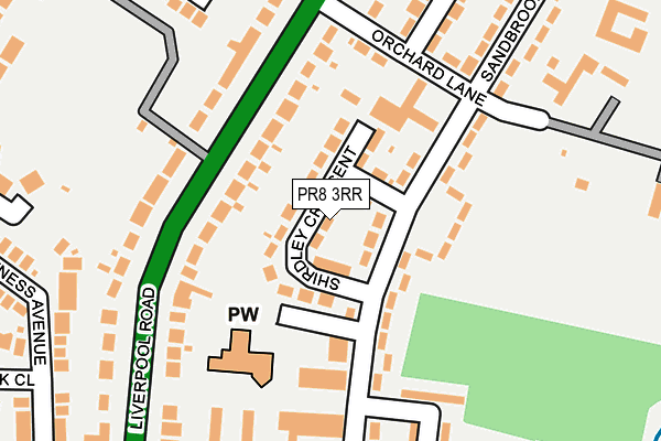PR8 3RR map - OS OpenMap – Local (Ordnance Survey) PR8 3RR map - OS OpenMap – Local (Ordnance Survey)