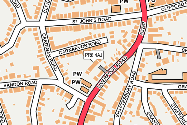 PR8 4AJ map - OS OpenMap – Local (Ordnance Survey) PR8 4AJ map - OS OpenMap – Local (Ordnance Survey)