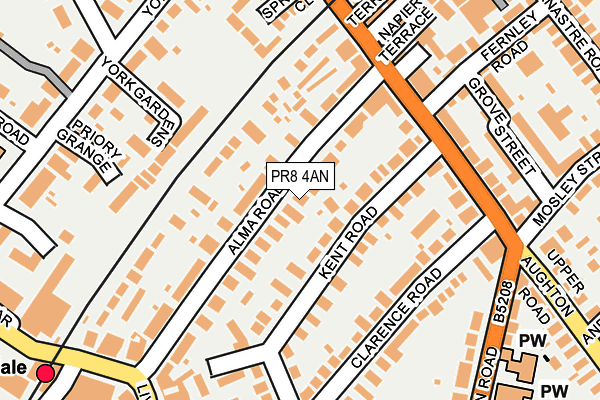 PR8 4AN map - OS OpenMap – Local (Ordnance Survey) PR8 4AN map - OS OpenMap – Local (Ordnance Survey)