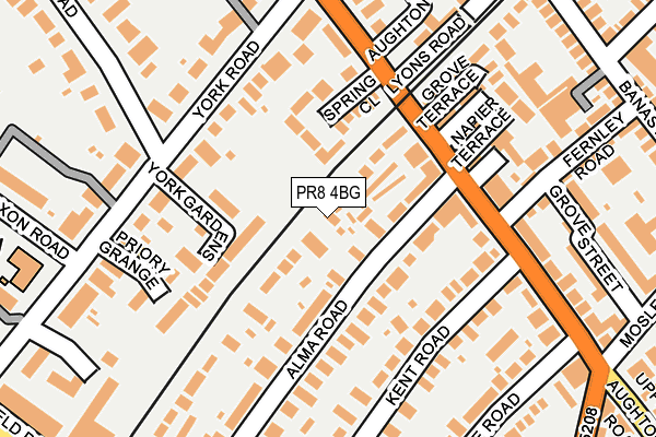 PR8 4BG map - OS OpenMap – Local (Ordnance Survey) PR8 4BG map - OS OpenMap – Local (Ordnance Survey)