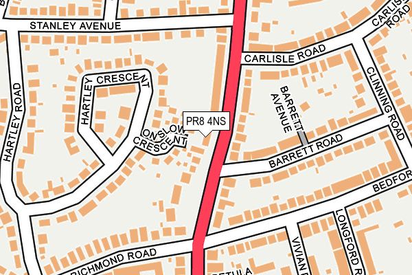 PR8 4NS map - OS OpenMap – Local (Ordnance Survey) PR8 4NS map - OS OpenMap – Local (Ordnance Survey)