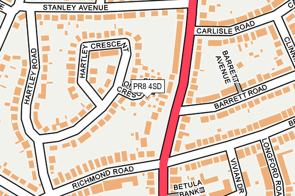 PR8 4SD map - OS OpenMap – Local (Ordnance Survey) PR8 4SD map - OS OpenMap – Local (Ordnance Survey)
