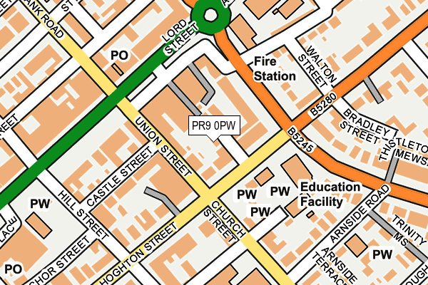 PR9 0PW map - OS OpenMap – Local (Ordnance Survey) PR9 0PW map - OS OpenMap – Local (Ordnance Survey)