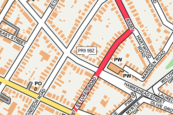 PR9 9BZ map - OS OpenMap – Local (Ordnance Survey) PR9 9BZ map - OS OpenMap – Local (Ordnance Survey)