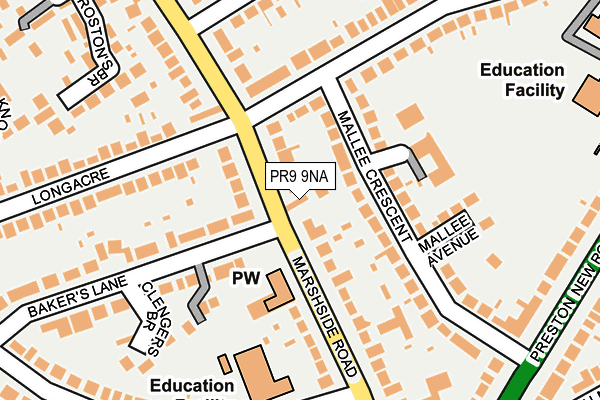 PR9 9NA map - OS OpenMap – Local (Ordnance Survey) PR9 9NA map - OS OpenMap – Local (Ordnance Survey)