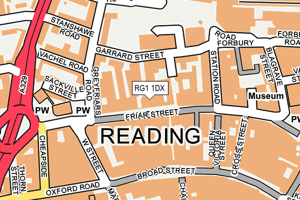 RG1 1DX map - OS OpenMap – Local (Ordnance Survey)