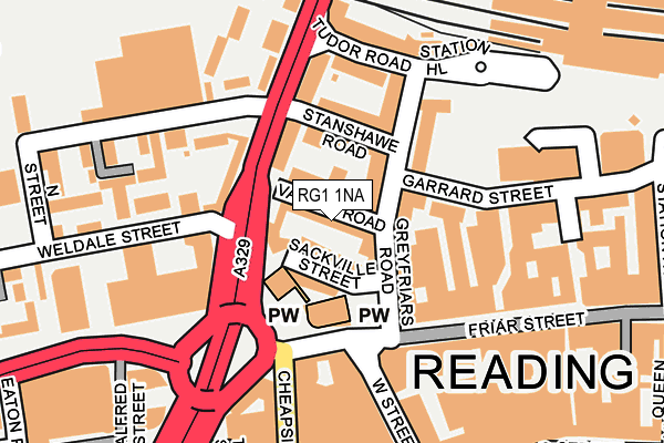 RG1 1NA map - OS OpenMap – Local (Ordnance Survey) RG1 1NA map - OS OpenMap – Local (Ordnance Survey)
