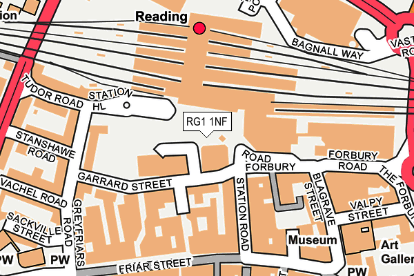 RG1 1NF map - OS OpenMap – Local (Ordnance Survey)