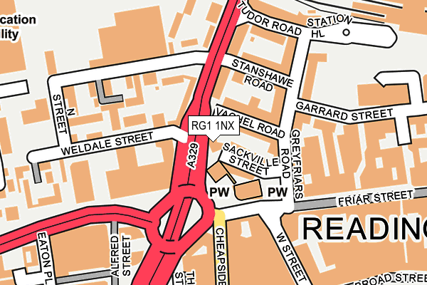 RG1 1NX map - OS OpenMap – Local (Ordnance Survey) RG1 1NX map - OS OpenMap – Local (Ordnance Survey)