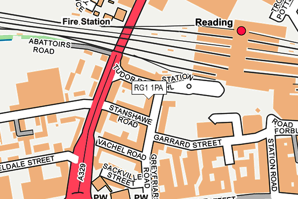 RG1 1PA map - OS OpenMap – Local (Ordnance Survey)