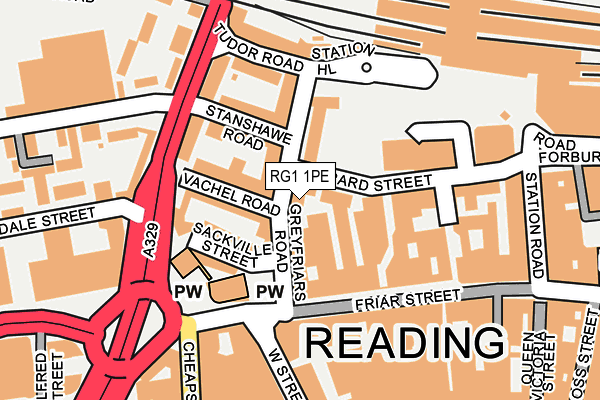 RG1 1PE map - OS OpenMap – Local (Ordnance Survey) RG1 1PE map - OS OpenMap – Local (Ordnance Survey)