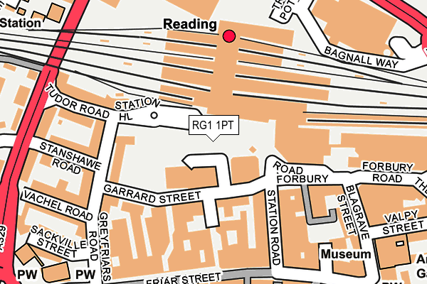 RG1 1PT map - OS OpenMap – Local (Ordnance Survey) RG1 1PT map - OS OpenMap – Local (Ordnance Survey)
