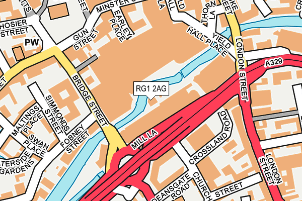 RG1 2AG map - OS OpenMap – Local (Ordnance Survey) RG1 2AG map - OS OpenMap – Local (Ordnance Survey)