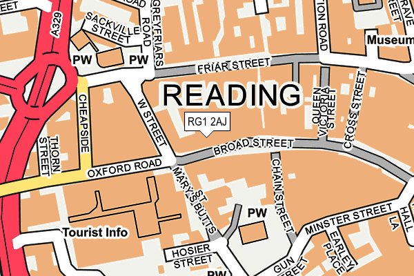 RG1 2AJ map - OS OpenMap – Local (Ordnance Survey) RG1 2AJ map - OS OpenMap – Local (Ordnance Survey)