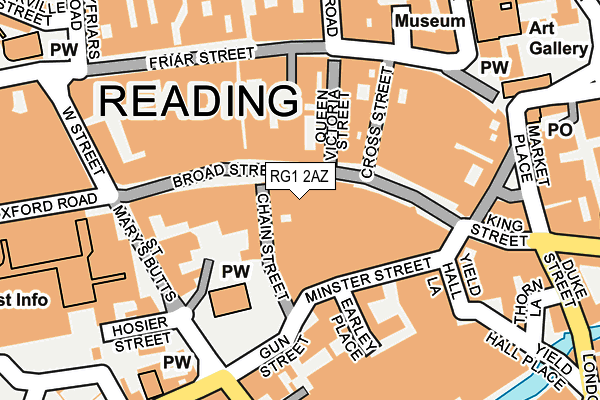 RG1 2AZ map - OS OpenMap – Local (Ordnance Survey) RG1 2AZ map - OS OpenMap – Local (Ordnance Survey)