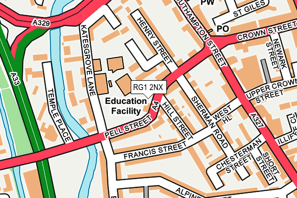 RG1 2NX map - OS OpenMap – Local (Ordnance Survey) RG1 2NX map - OS OpenMap – Local (Ordnance Survey)