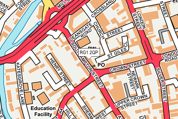 RG1 2QP map - OS OpenMap – Local (Ordnance Survey) RG1 2QP map - OS OpenMap – Local (Ordnance Survey)