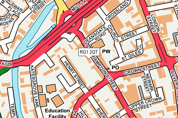 RG1 2QT map - OS OpenMap – Local (Ordnance Survey) RG1 2QT map - OS OpenMap – Local (Ordnance Survey)