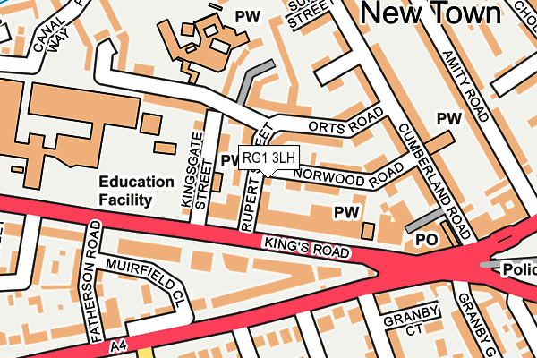 RG1 3LH map - OS OpenMap – Local (Ordnance Survey) RG1 3LH map - OS OpenMap – Local (Ordnance Survey)