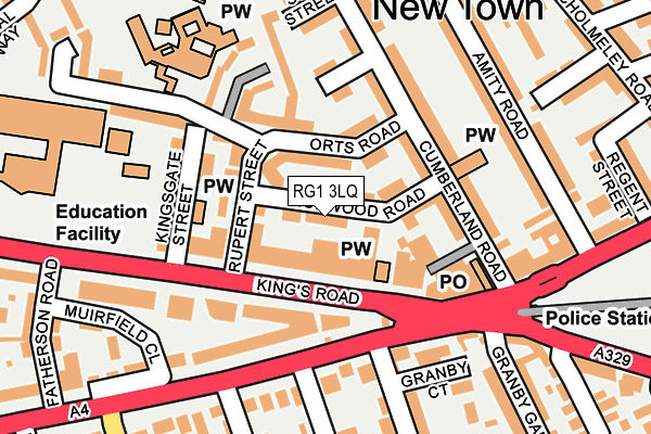 RG1 3LQ map - OS OpenMap – Local (Ordnance Survey)