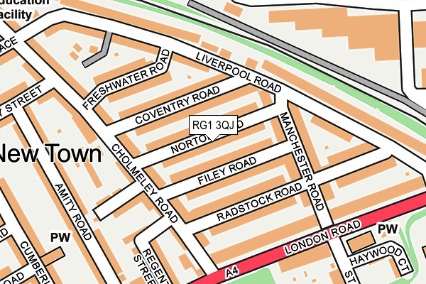 RG1 3QJ map - OS OpenMap – Local (Ordnance Survey) RG1 3QJ map - OS OpenMap – Local (Ordnance Survey)
