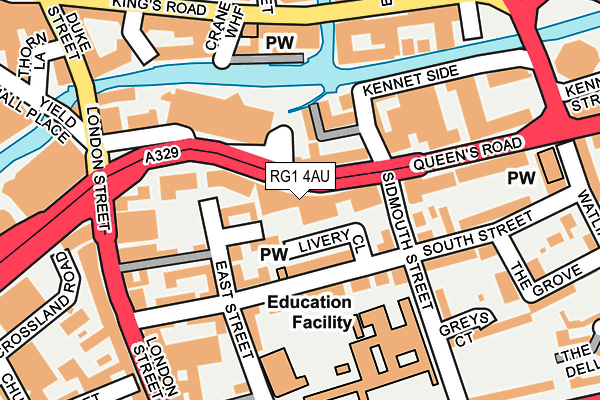 RG1 4AU map - OS OpenMap – Local (Ordnance Survey) RG1 4AU map - OS OpenMap – Local (Ordnance Survey)