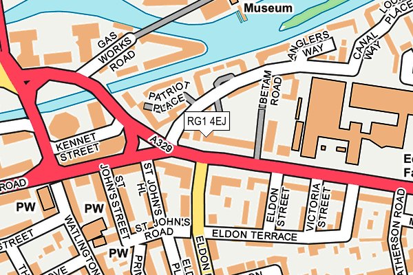 RG1 4EJ map - OS OpenMap – Local (Ordnance Survey)