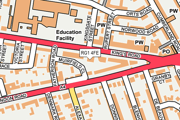 RG1 4FE map - OS OpenMap – Local (Ordnance Survey) RG1 4FE map - OS OpenMap – Local (Ordnance Survey)