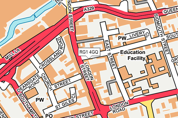RG1 4GQ map - OS OpenMap – Local (Ordnance Survey) RG1 4GQ map - OS OpenMap – Local (Ordnance Survey)