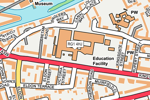 RG1 4HJ map - OS OpenMap – Local (Ordnance Survey)