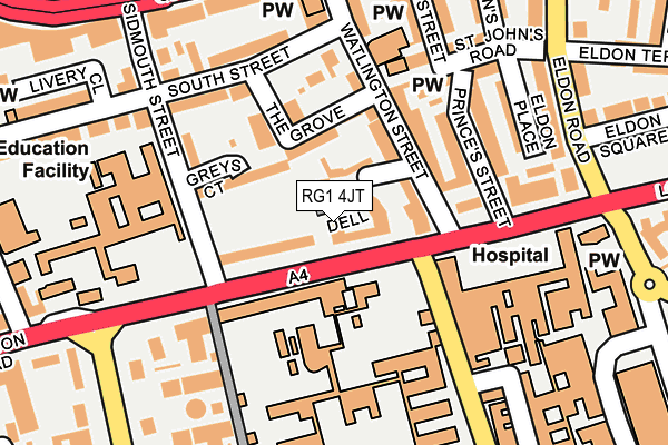 RG1 4JT map - OS OpenMap – Local (Ordnance Survey) RG1 4JT map - OS OpenMap – Local (Ordnance Survey)