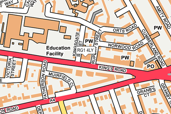 RG1 4LY map - OS OpenMap – Local (Ordnance Survey) RG1 4LY map - OS OpenMap – Local (Ordnance Survey)