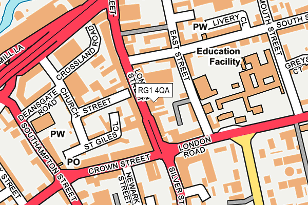 RG1 4QA map - OS OpenMap – Local (Ordnance Survey) RG1 4QA map - OS OpenMap – Local (Ordnance Survey)