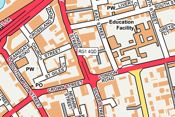 RG1 4QD map - OS OpenMap – Local (Ordnance Survey) RG1 4QD map - OS OpenMap – Local (Ordnance Survey)